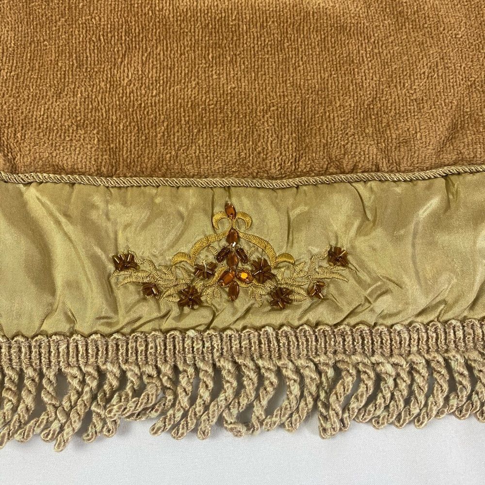 Luxurious Gold Accent Hand Towels 2  with Embroidered and jeweled details
